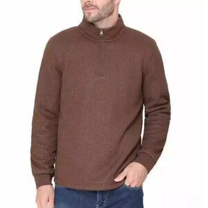 NEW B.C. Clothing Men's XXL Waffle 1/4 Zip Mock Thermal Pullover Fleece Lined